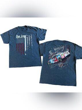 NASCAR Kyle Busch #18 Rowdy Double-Sided Graphic Racing T-Shirt Sz L Joe Gibbs